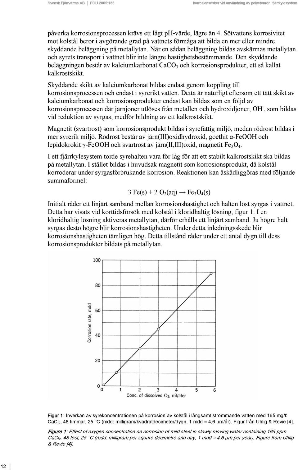 När en sådan beläggning bildas avskärmas metallytan och syrets transport i vattnet blir inte längre hastighetsbestämmande.