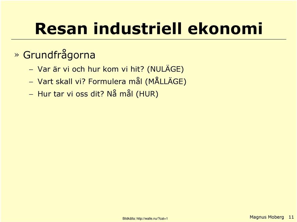 Formulera mål (MÅLLÄGE) Hur tar vi oss dit?