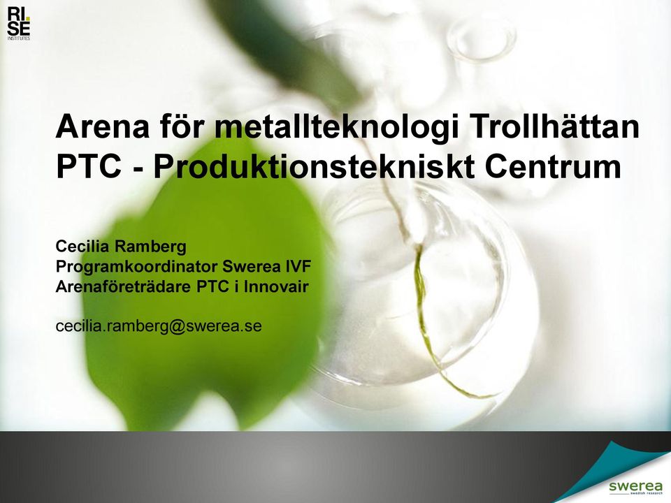 Programkoordinator Swerea IVF