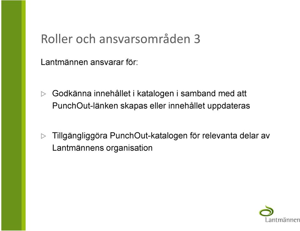 PunchOut-länken skapas eller innehållet uppdateras