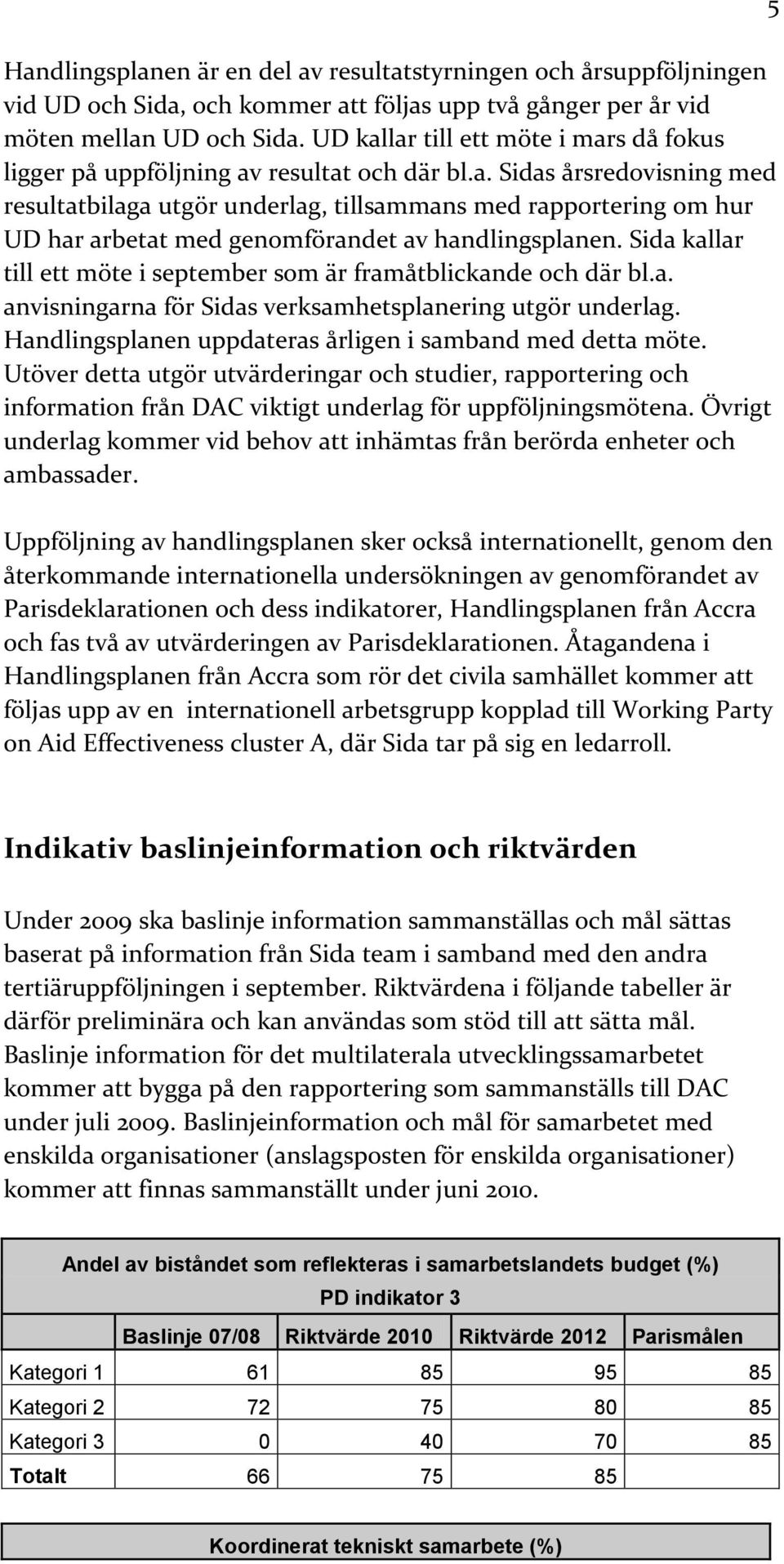 Sida kallar till ett möte i september som är framåtblickande och där bl.a. anvisningarna för Sidas verksamhetsplanering utgör underlag. Handlingsplanen uppdateras årligen i samband med detta möte.