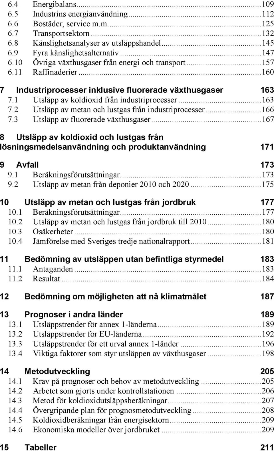 1 Utsläpp av koldioxid från industriprocesser...163 7.2 Utsläpp av metan och lustgas från industriprocesser...166 7.3 Utsläpp av fluorerade växthusgaser.