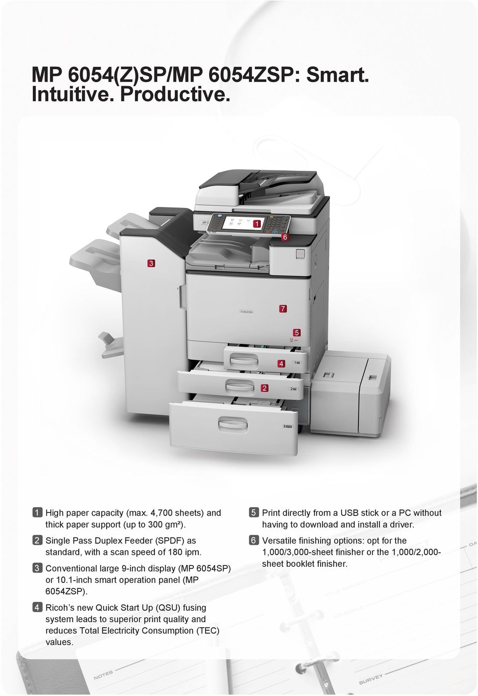 2 Single Pass Duplex Feeder (SPDF) as standard, with a scan speed of 180 ipm.