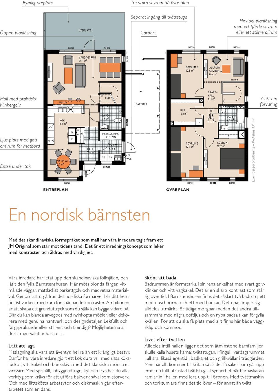 som mall har våra inredare tagit fram ett JM Original som står mot tidens tand. Det är ett inredningskoncept som leker med kontraster och åldras med värdighet.