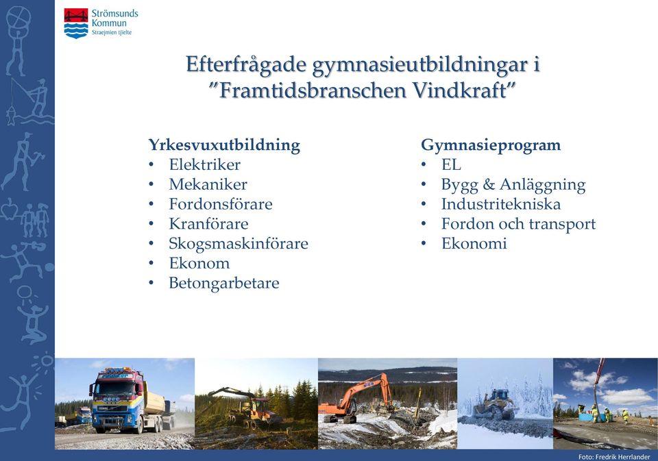 Skogsmaskinförare Ekonom Betongarbetare Gymnasieprogram EL Bygg &