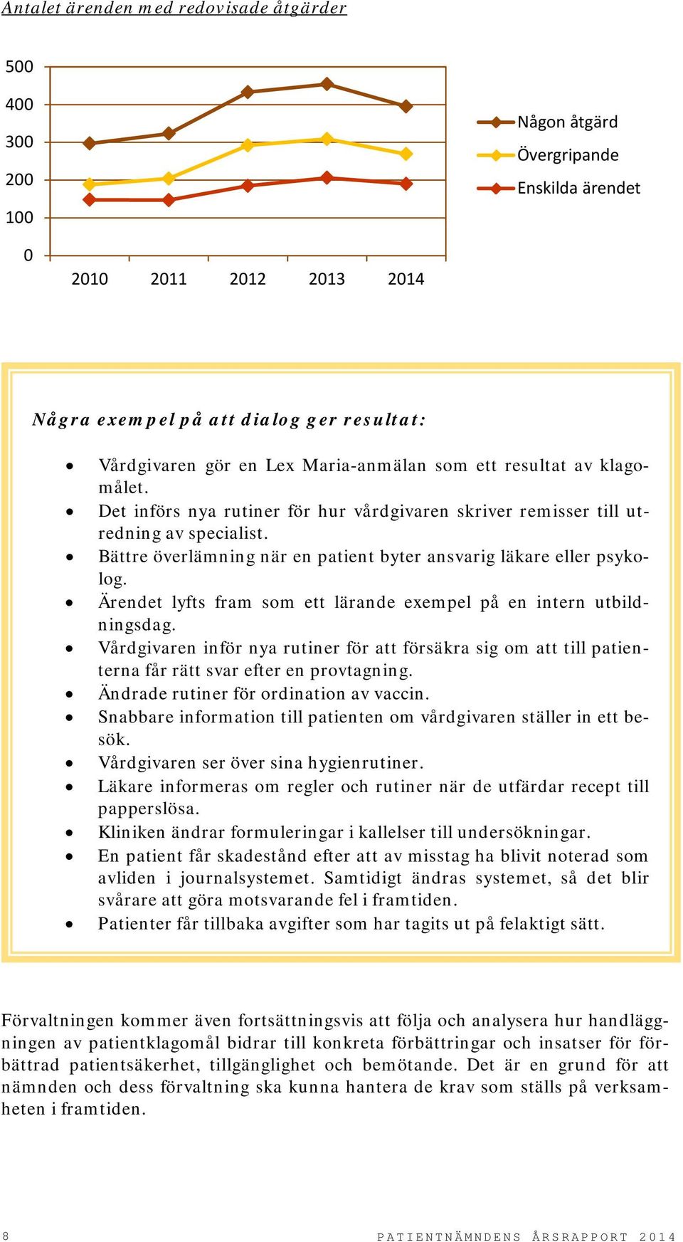 Bättre överlämning när en patient byter ansvarig läkare eller psykolog. Ärendet lyfts fram som ett lärande exempel på en intern utbildningsdag.