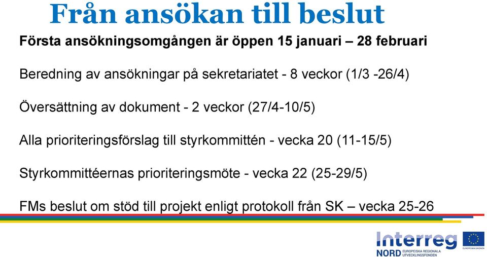 (27/4-10/5) Alla prioriteringsförslag till styrkommittén - vecka 20 (11-15/5) Styrkommittéernas