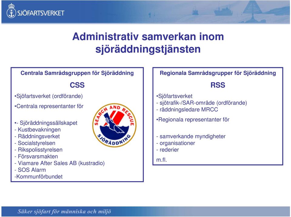 Försvarsmakten - Viamare After Sales AB (kustradio) -SOS Alarm -Kommunförbundet Regionala Samrådsgrupper för Sjöräddning RSS