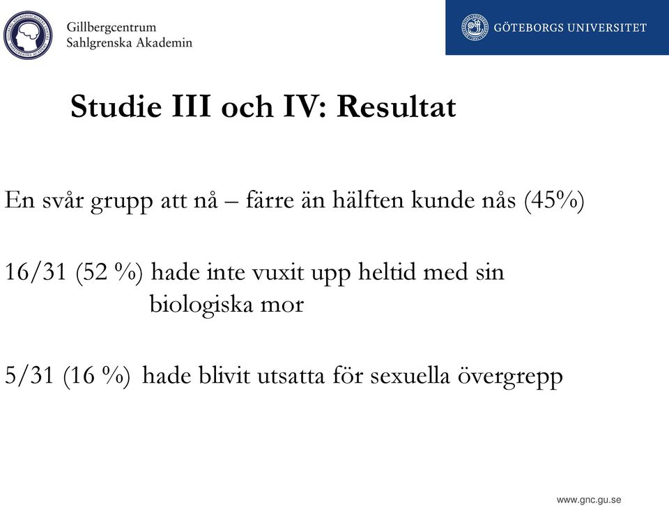 hade inte vuxit upp heltid med sin biologiska mor