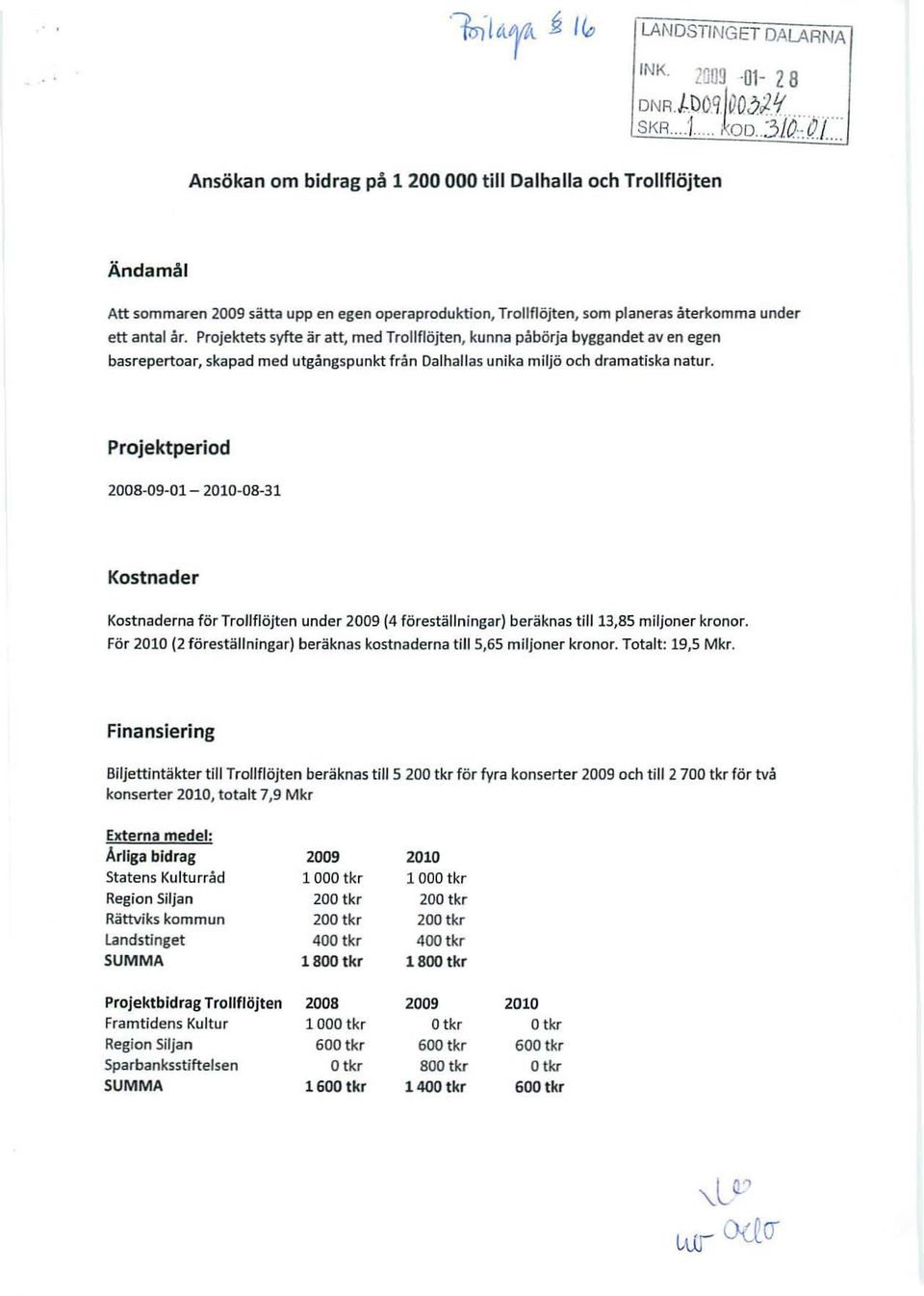Projektets syfte är att, med Trollflöjten, kunna påbörja byggandet aven egen basrepertoar, skapad med utgångspunkt från DaJhallas unika miljö och dramatiska natur.