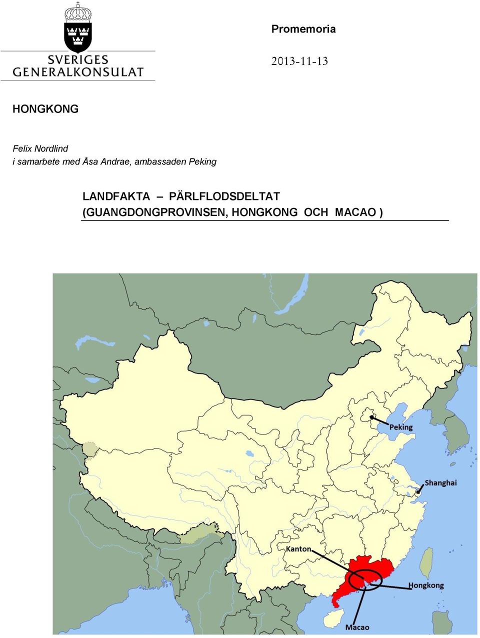 ambassaden Peking LANDFAKTA