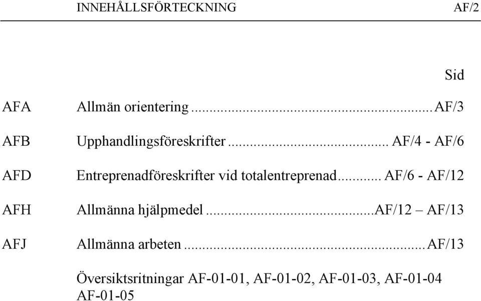 .. AF/4 - AF/6 Entreprenadföreskrifter vid totalentreprenad.