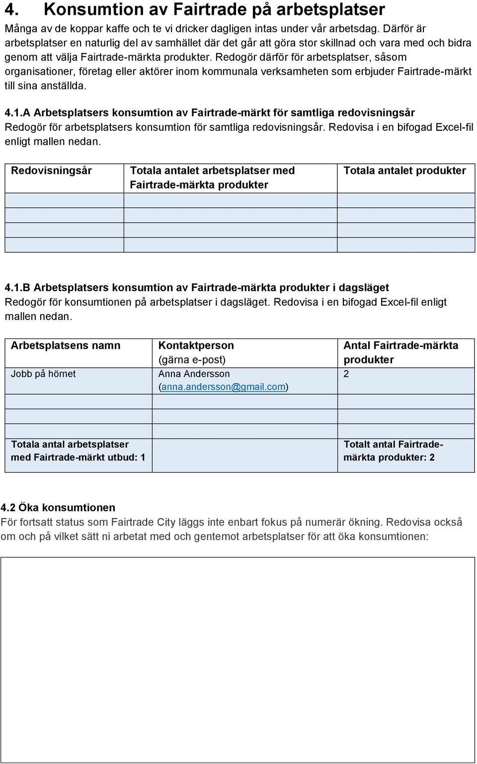 Redogör därför för arbetsplatser, såsom organisationer, företag eller aktörer inom kommunala verksamheten som erbjuder Fairtrade-märkt till sina anställda. 4.1.