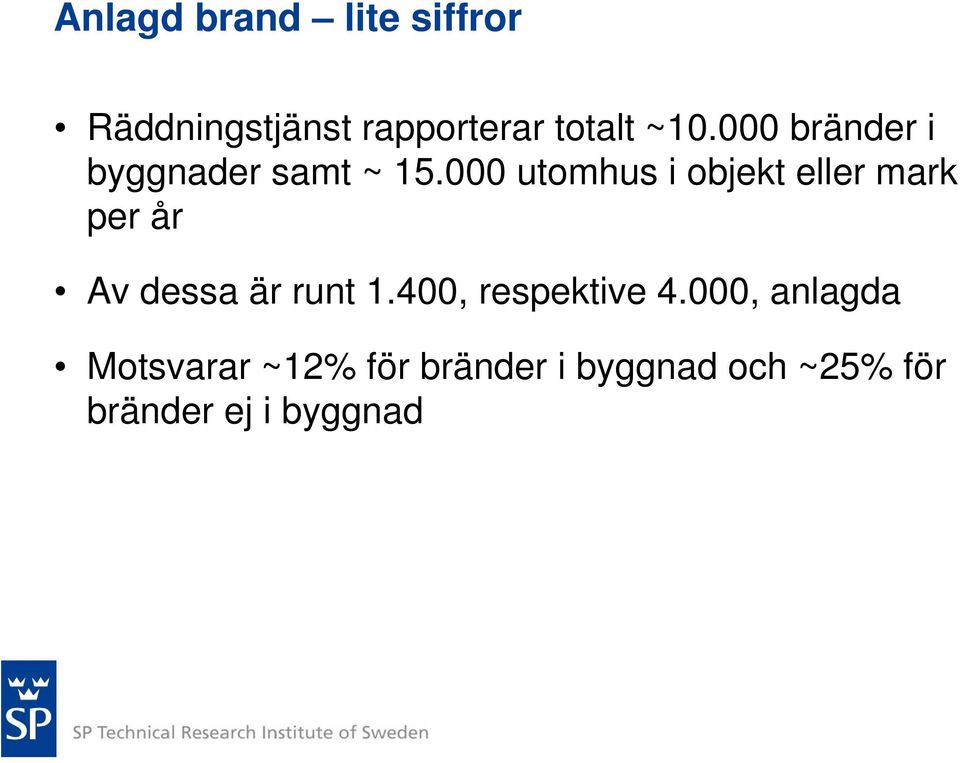 utomhus i objekt eller mark per år Av dessa är runt 1.