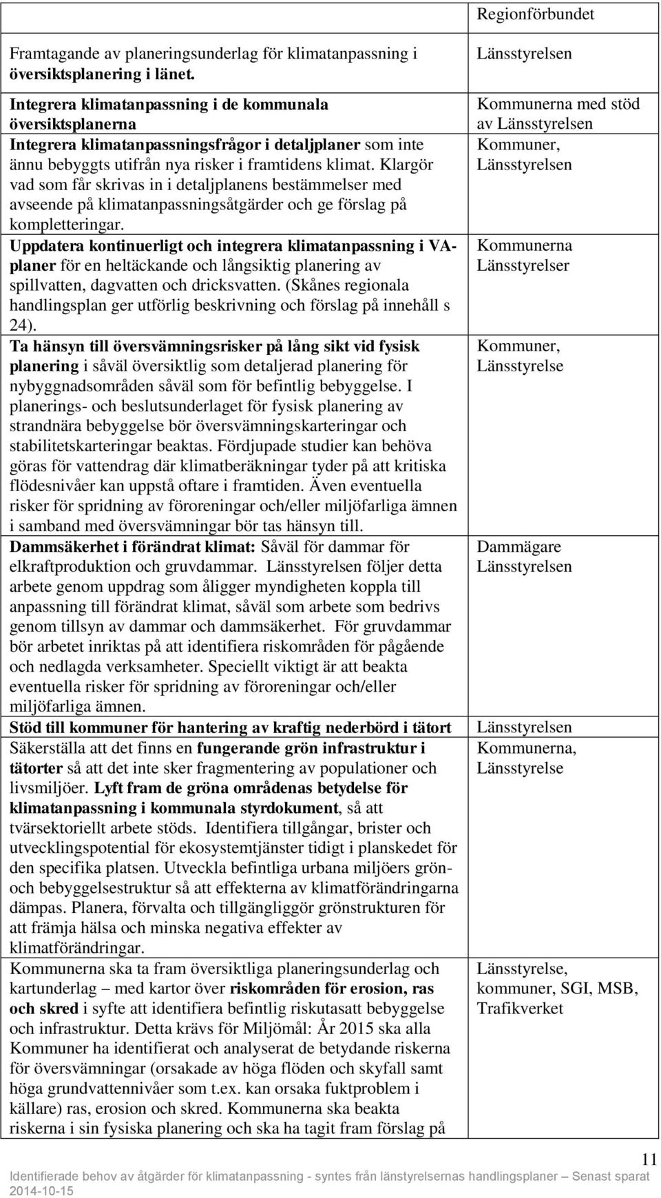 Klargör vad som får skrivas in i detaljplanens bestämmelser med avseende på klimatanpassningsåtgärder och ge förslag på kompletteringar.