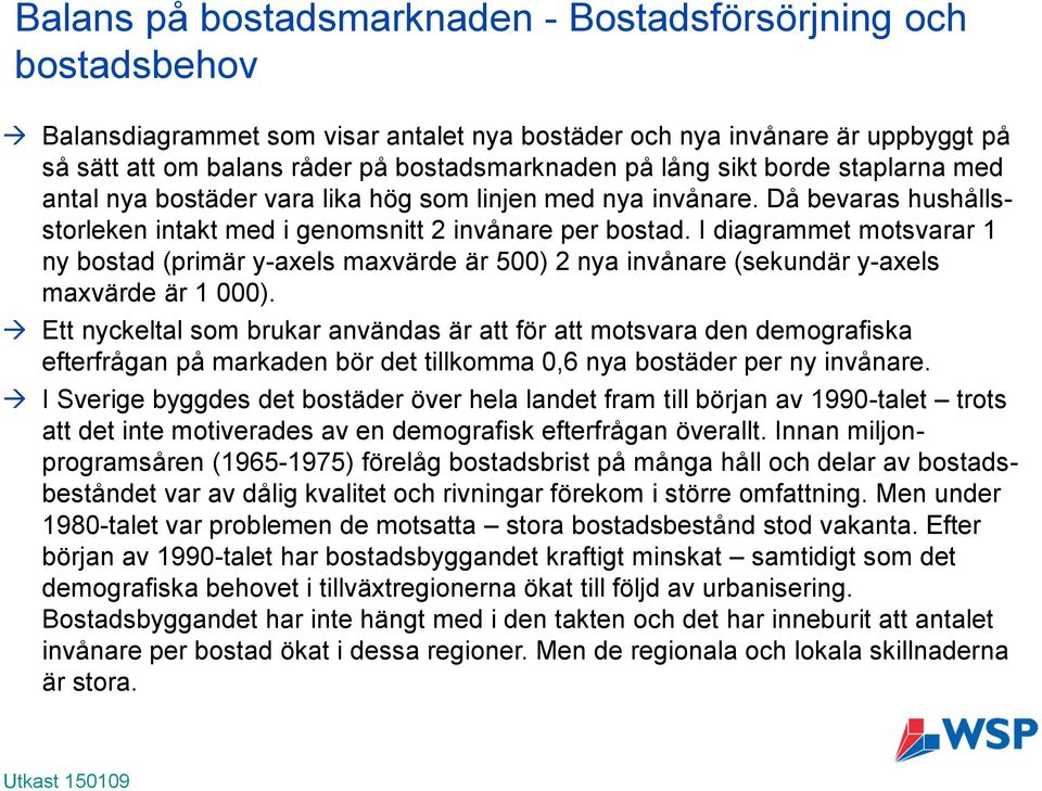 I diagrammet motsvarar 1 ny bostad (primär y-axels maxvärde är 500) 2 nya invånare (sekundär y-axels maxvärde är 1 000).