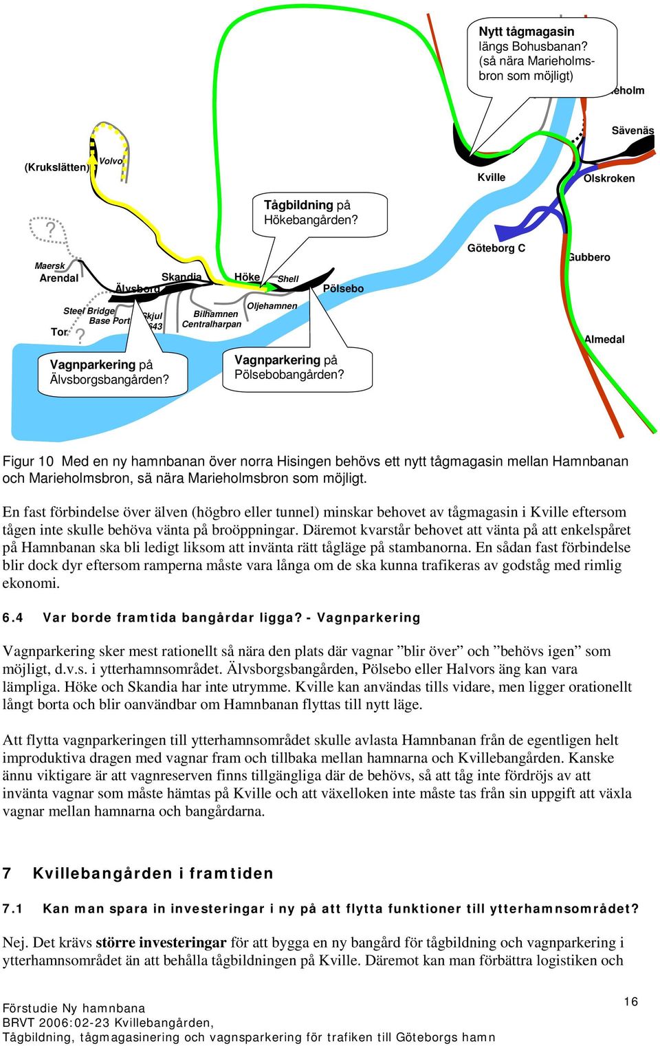 norra Hisingen behövs ett nytt tågmagasin mellan Hamnbanan och Marieholmsbron, sä nära Marieholmsbron som möjligt.