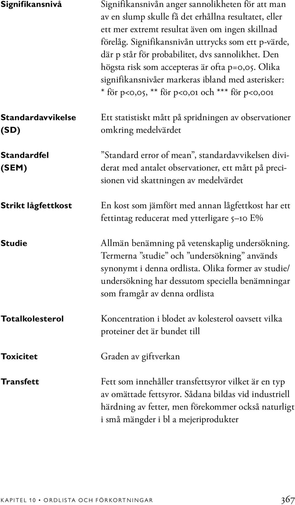 Den högsta risk som accepteras är ofta p=0,05.