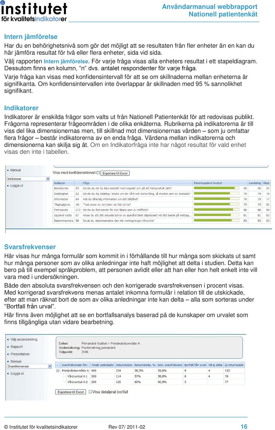 Varje fråga kan visas med konfidensintervall för att se om skillnaderna mellan enheterna är signifikanta. Om konfidensintervallen inte överlappar är skillnaden med 95 % sannolikhet signifikant.