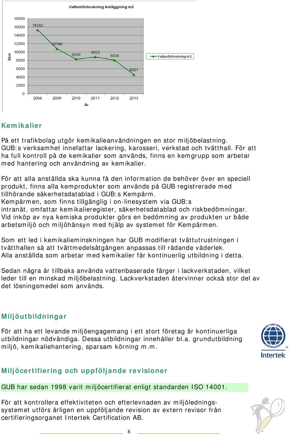 För att alla anställda ska kunna få den information de behöver över en speciell produkt, finns alla kemprodukter som används på GUB registrerade med tillhörande säkerhetsdatablad i GUB:s Kempärm.