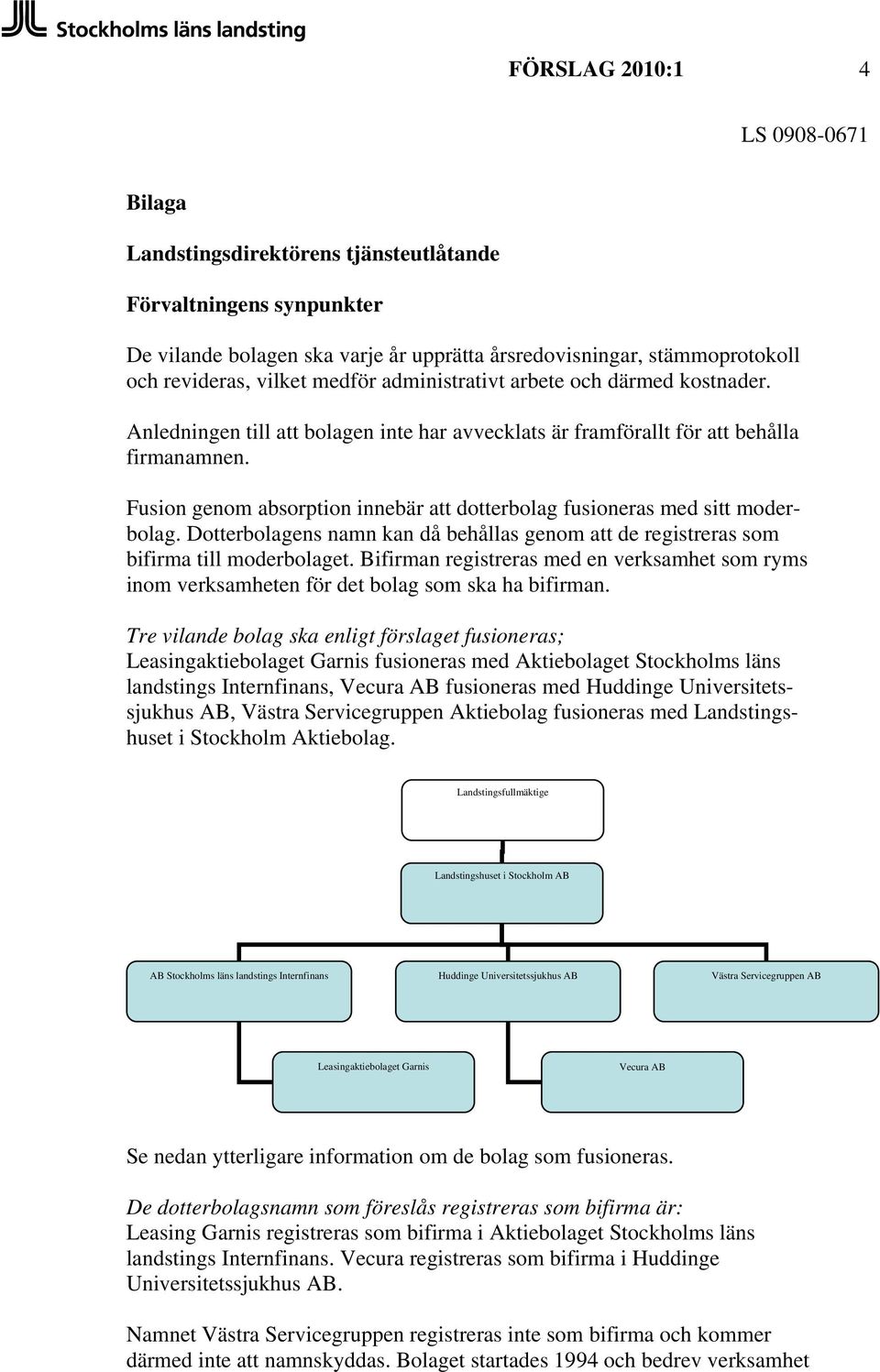 Fusion genom absorption innebär att dotterbolag fusioneras med sitt moderbolag. Dotterbolagens namn kan då behållas genom att de registreras som bifirma till moderbolaget.