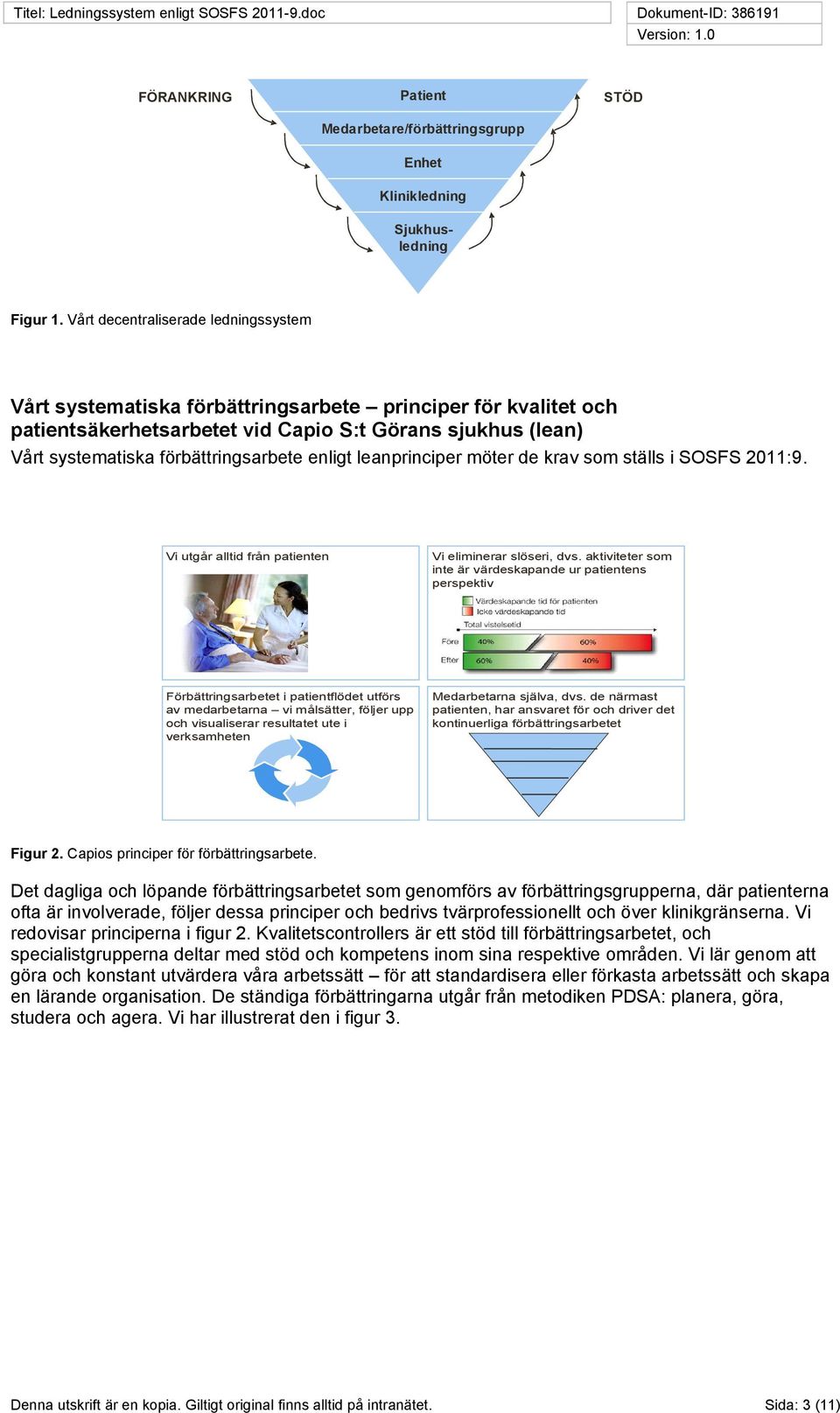 enligt leanprinciper möter de krav som ställs i SOSFS 2011:9. Vi utgår alltid från patienten Vi eliminerar slöseri, dvs.