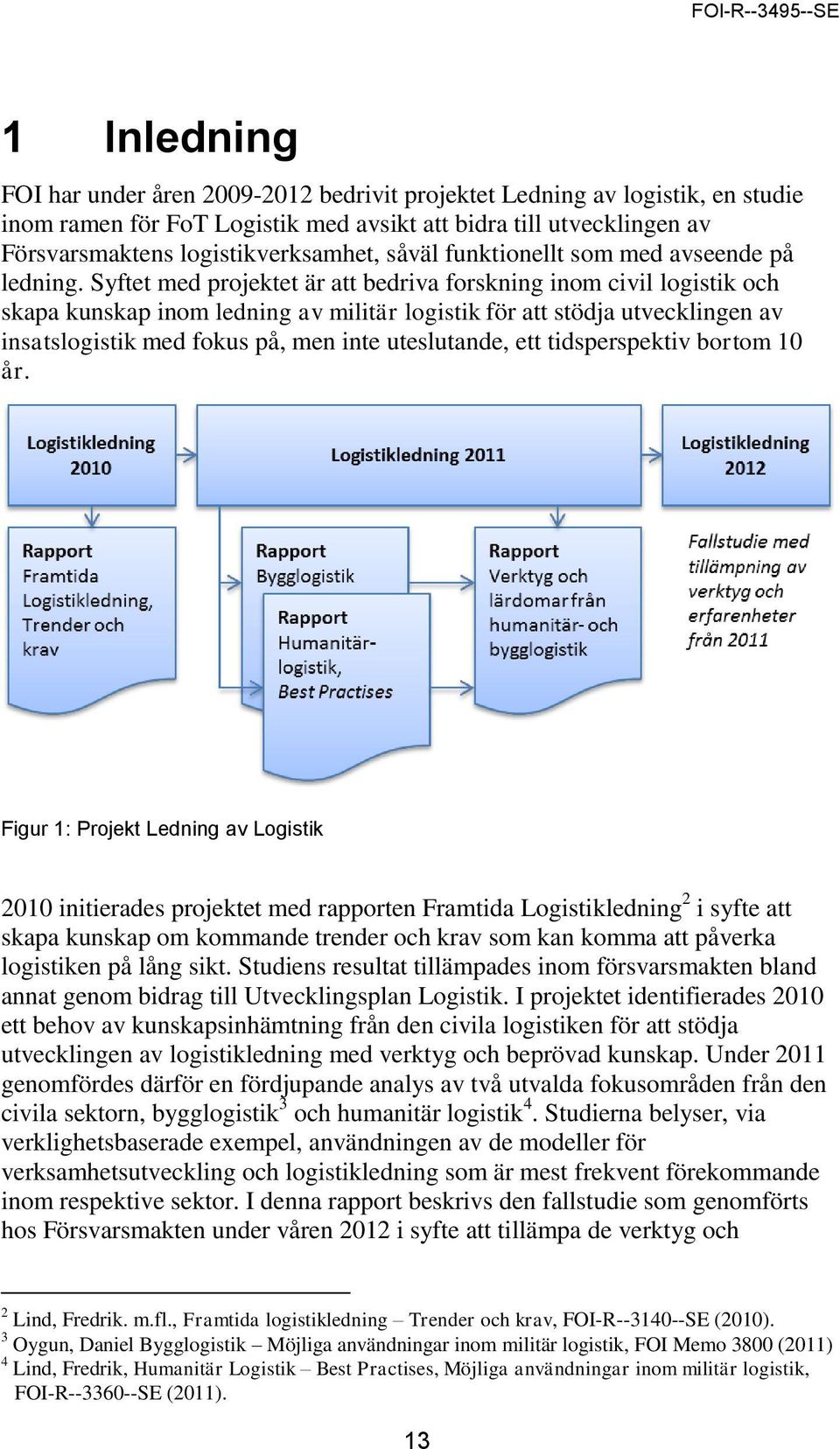 Syftet med projektet är att bedriva forskning inom civil logistik och skapa kunskap inom ledning av militär logistik för att stödja utvecklingen av insatslogistik med fokus på, men inte uteslutande,