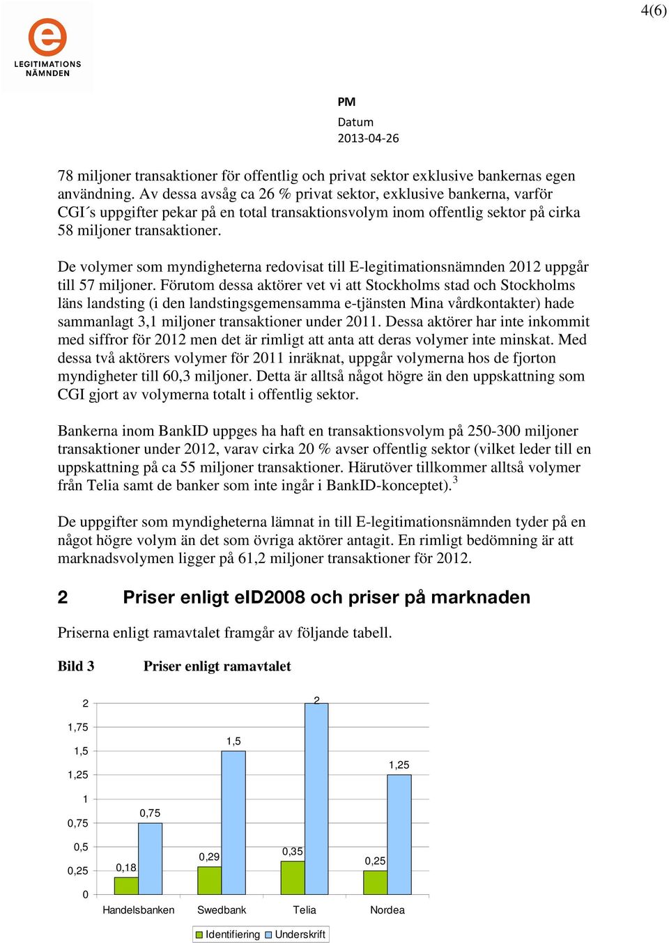 De volymer som myndigheterna redovisat till E-legitimationsnämnden 2012 uppgår till 57 miljoner.