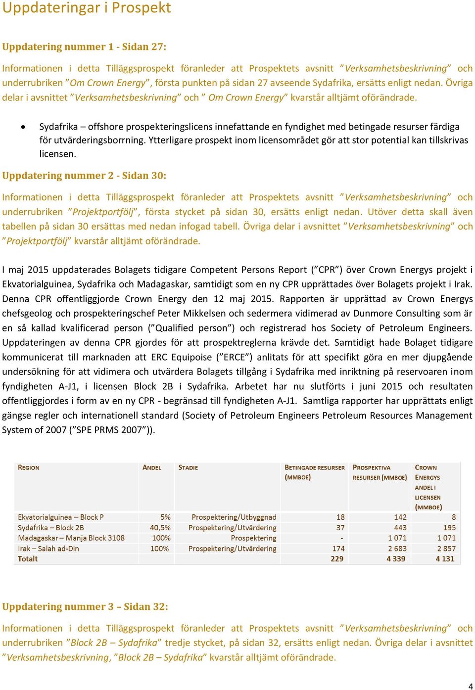 Sydafrika offshore prospekteringslicens innefattande en fyndighet med betingade resurser färdiga för utvärderingsborrning.