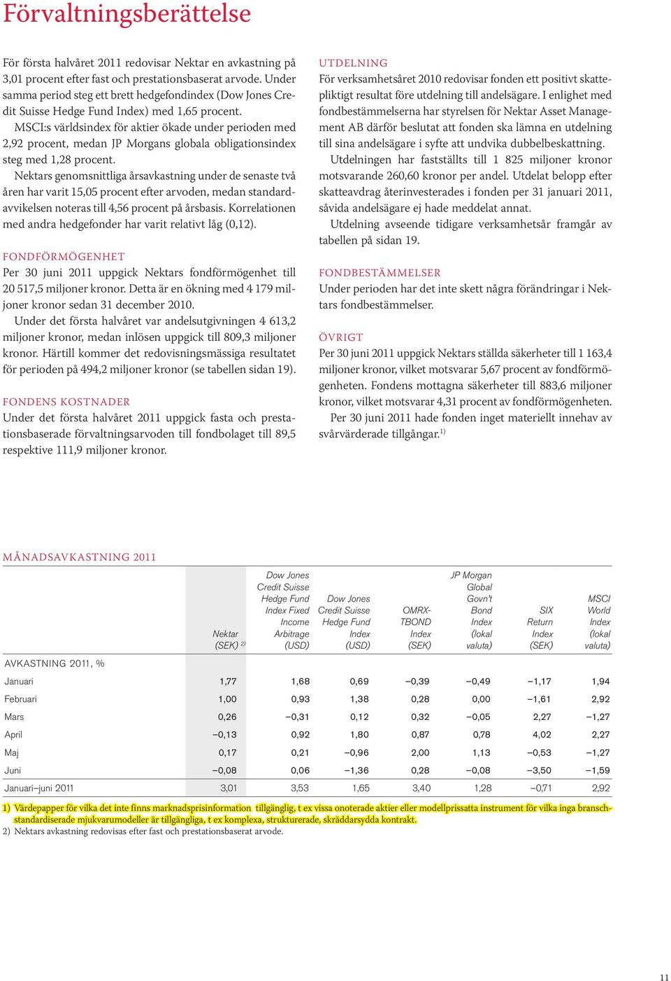 MSCI:s världsindex för aktier ökade under perioden med 2,92 procent, medan JP Morgans globala obligations index steg med 1,28 procent.