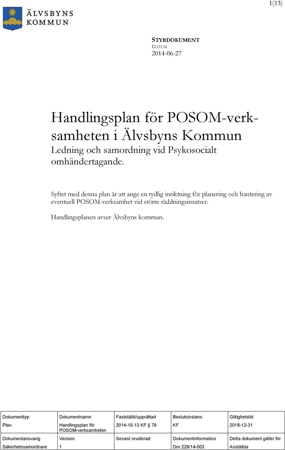 Handlingsplanen avser Älvsbyns kommun.