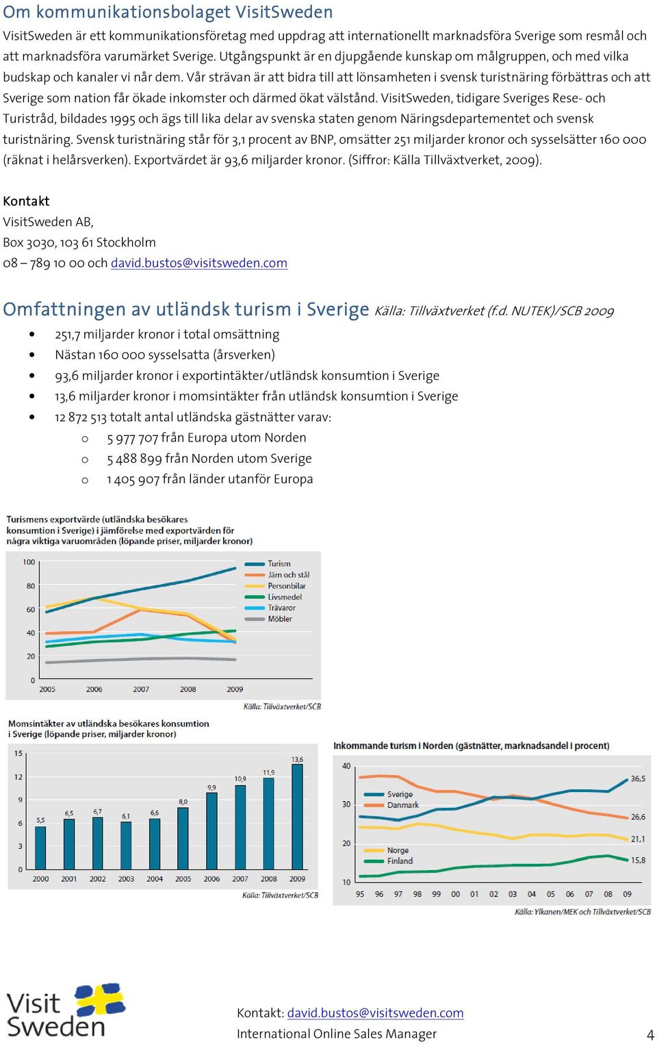 Vår strävan är att bidra till att lönsamheten i svensk turistnäring förbättras och att Sverige som nation får ökade inkomster och därmed ökat välstånd.