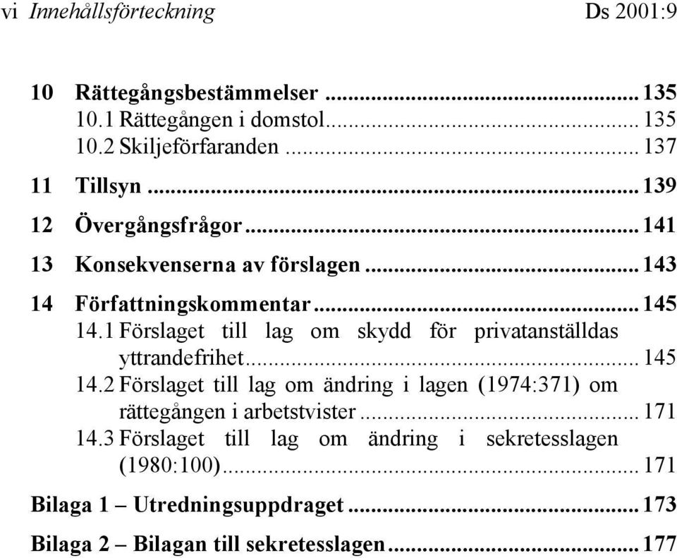 1 Förslaget till lag om skydd för privatanställdas yttrandefrihet... 145 14.