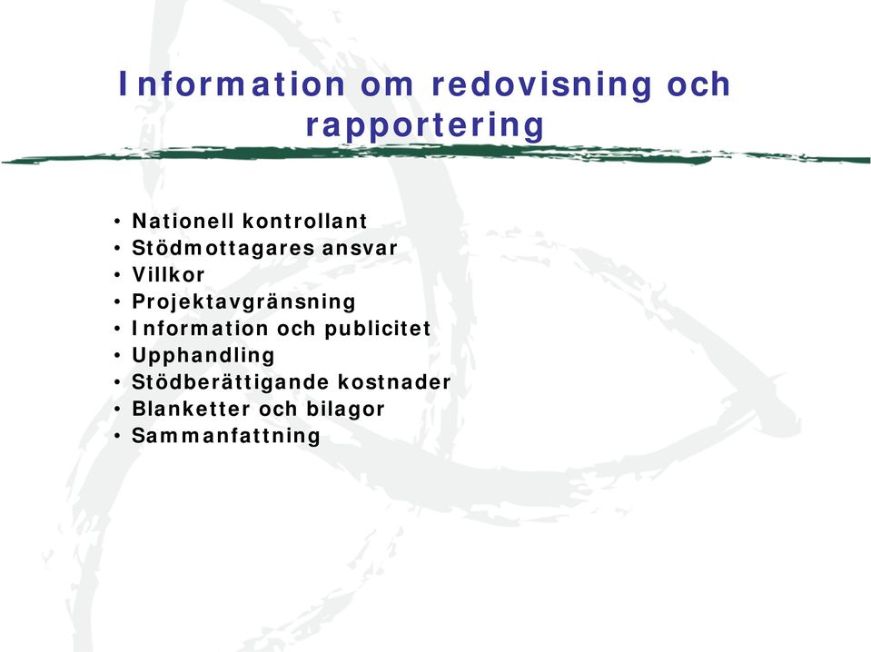 Projektavgränsning Information och publicitet