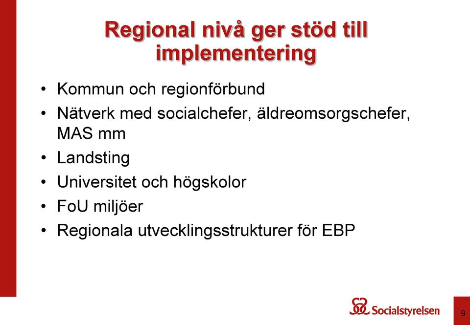 äldreomsorgschefer, MAS mm Landsting Universitet och