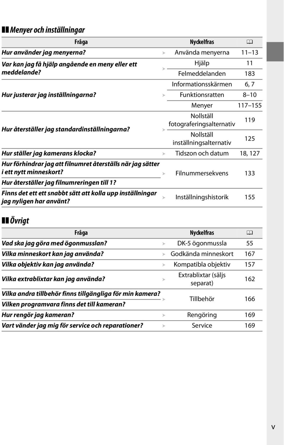 Nollställ fotograferingsalternativ 119 Nollställ inställningsalternativ 125 Hur ställer jag kamerans klocka?