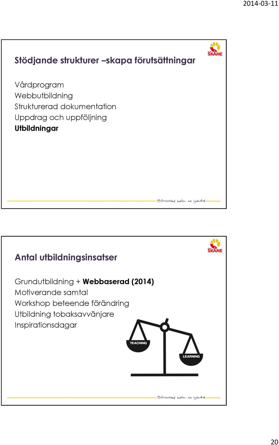 utbildningsinsatser Grundutbildning + Webbaserad (2014) Motiverande