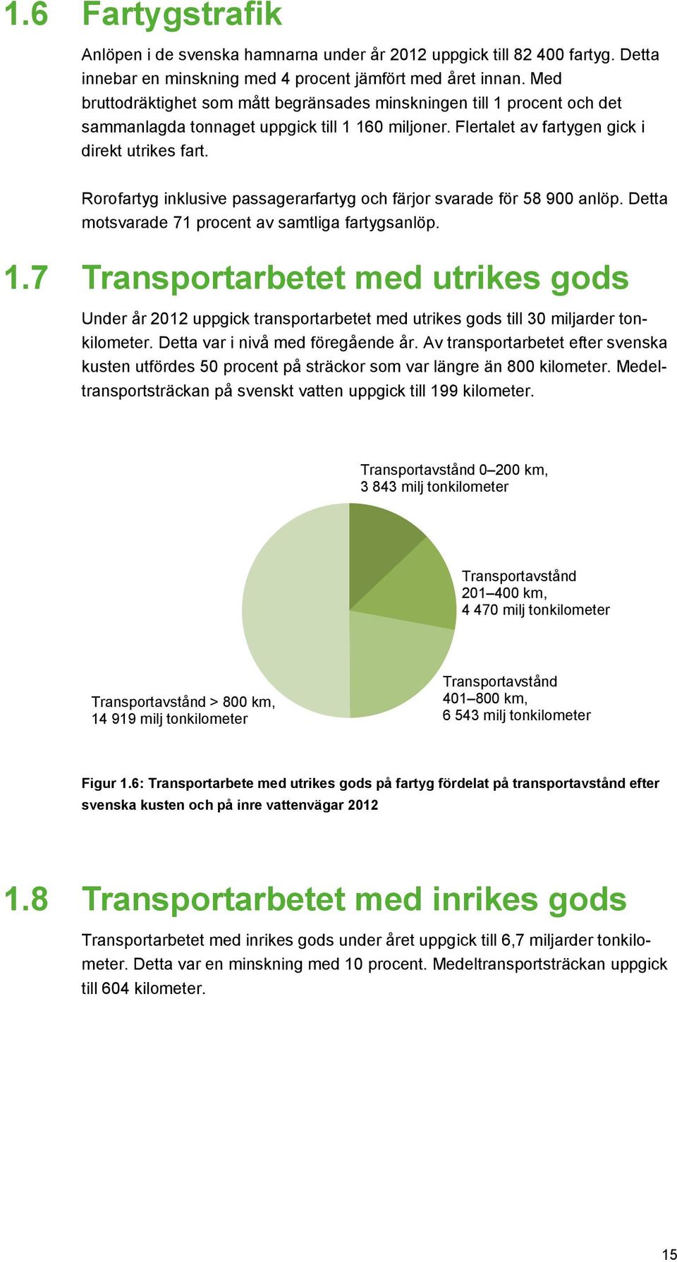 Rorofartyg inklusive passagerarfartyg och färjor svarade för 58 900 anlöp. Detta motsvarade 71 procent av samtliga fartygsanlöp. 1.