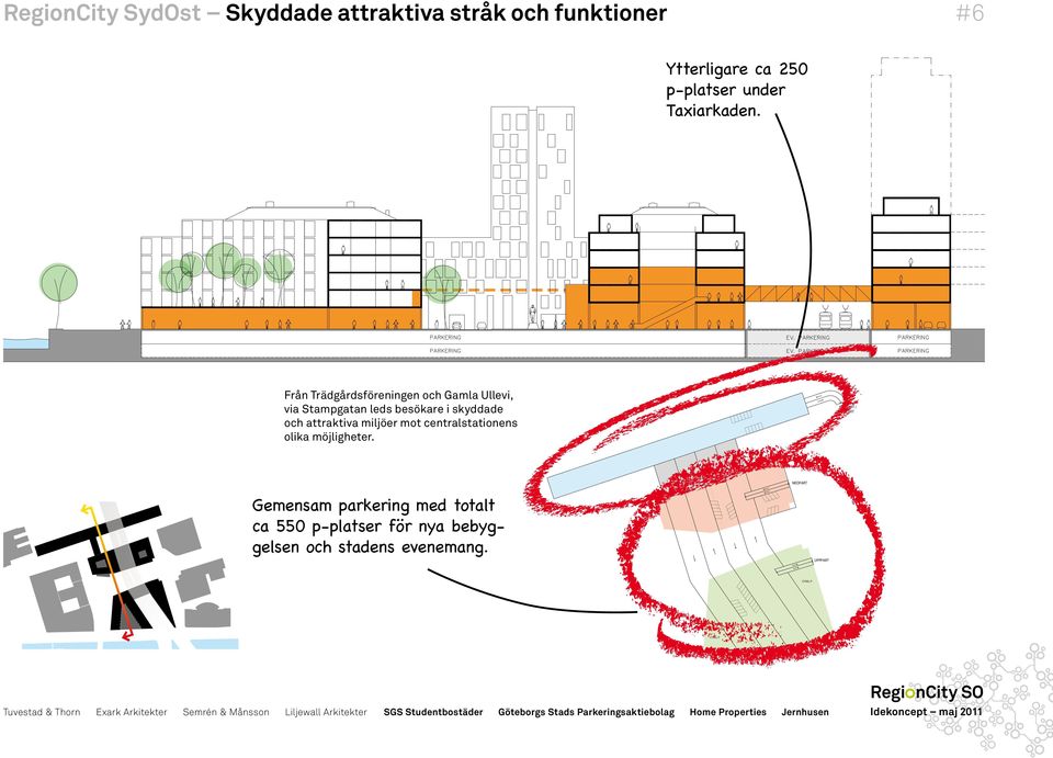 Från Trädgårdsföreningen och Gamla Ullevi, via Stampgatan leds besökare i skyddade och attraktiva