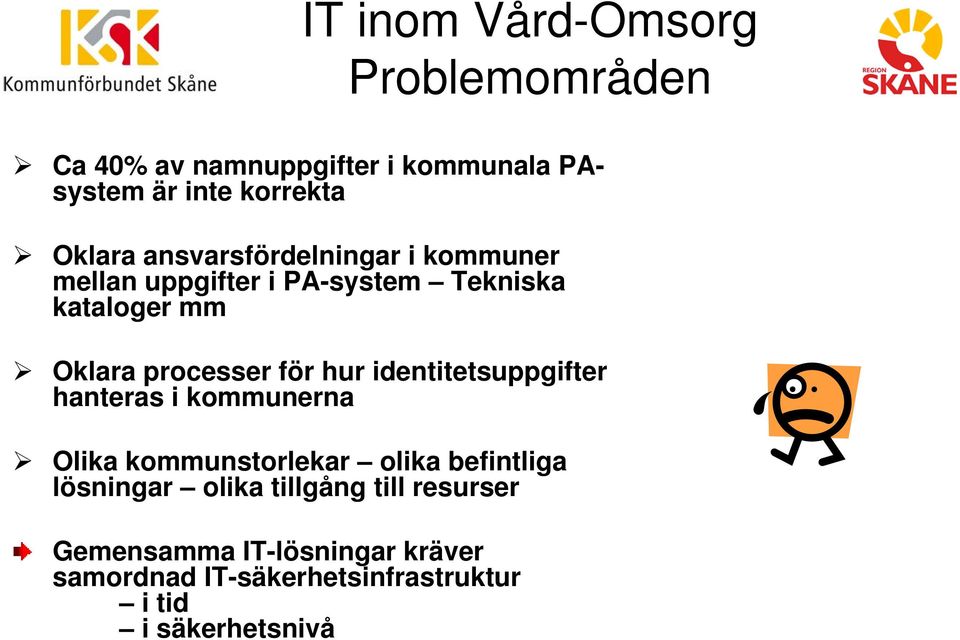 processer för hur identitetsuppgifter hanteras i kommunerna Olika kommunstorlekar olika befintliga