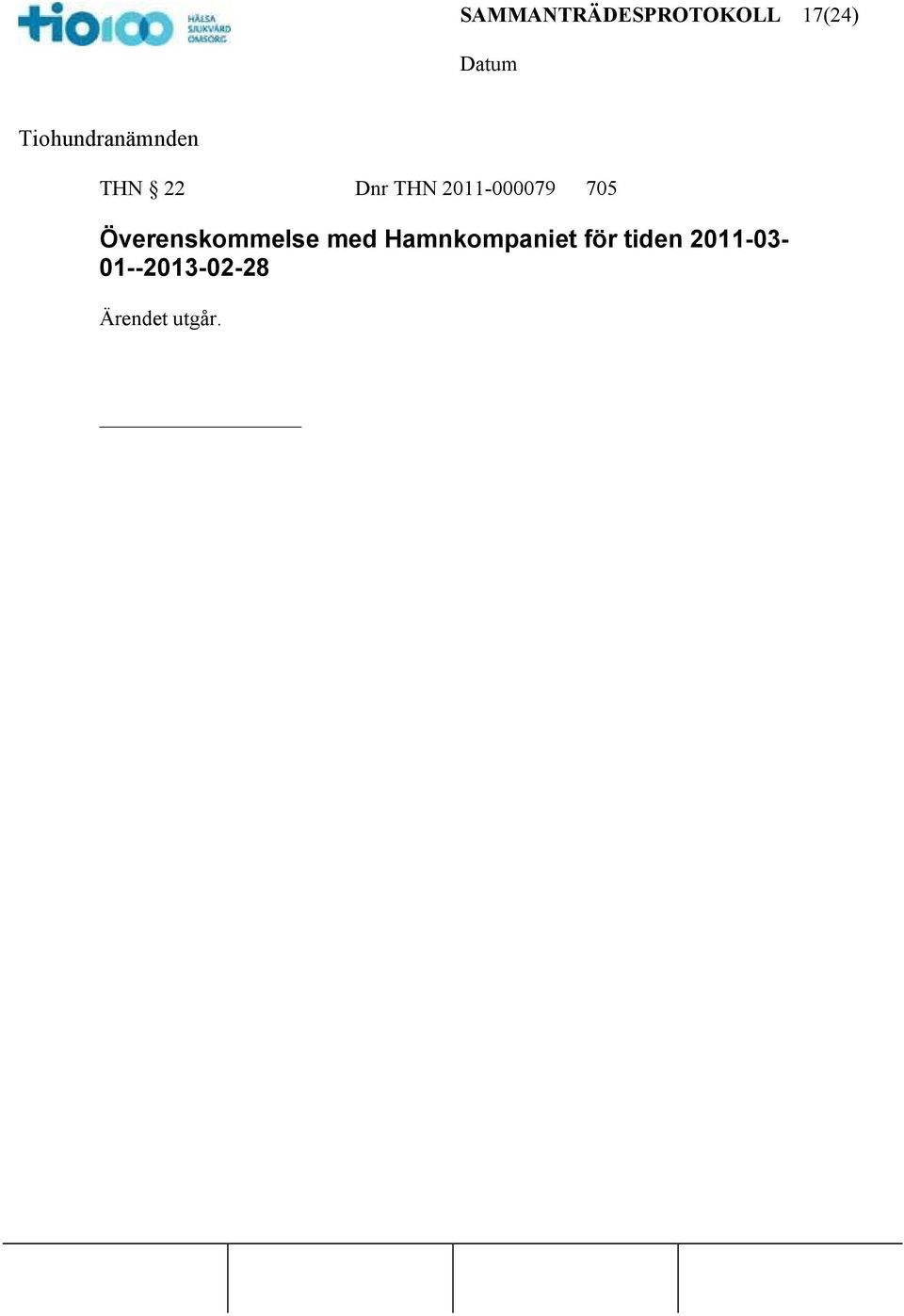 Överenskommelse med Hamnkompaniet