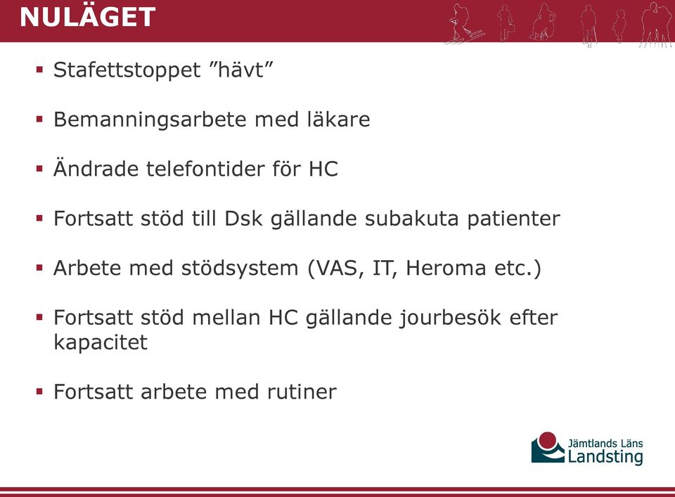 patienter Arbete med stödsystem (VAS, IT, Heroma etc.