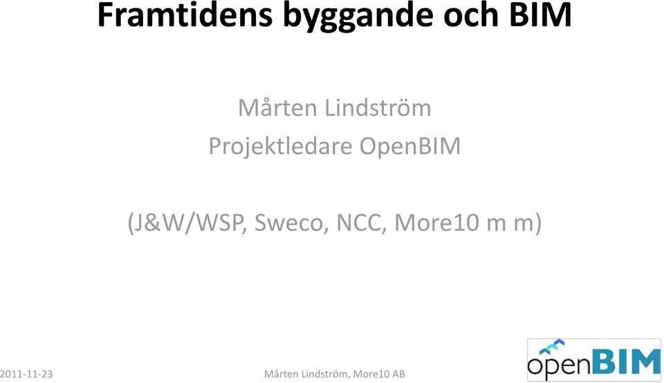 Projektledare OpenBIM