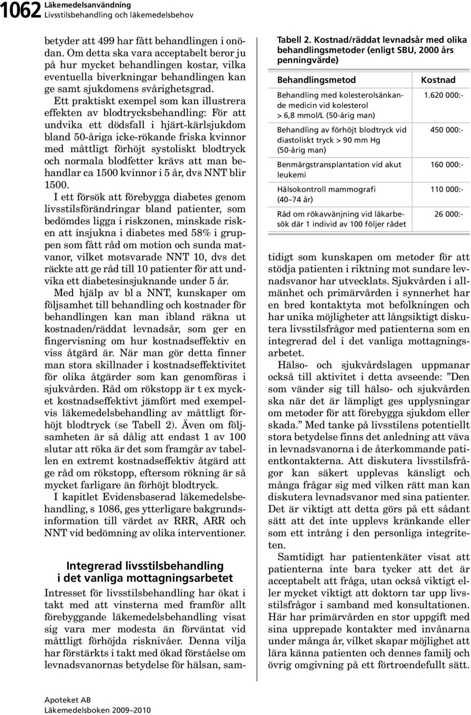 Ett praktiskt eempel som kan illustrera effekten av blodtrycksbehandling: För att undvika ett dödsfall i hjärt-kärlsjukdom bland 50-åriga icke-rökande friska kvinnor med måttligt förhöjt systoliskt