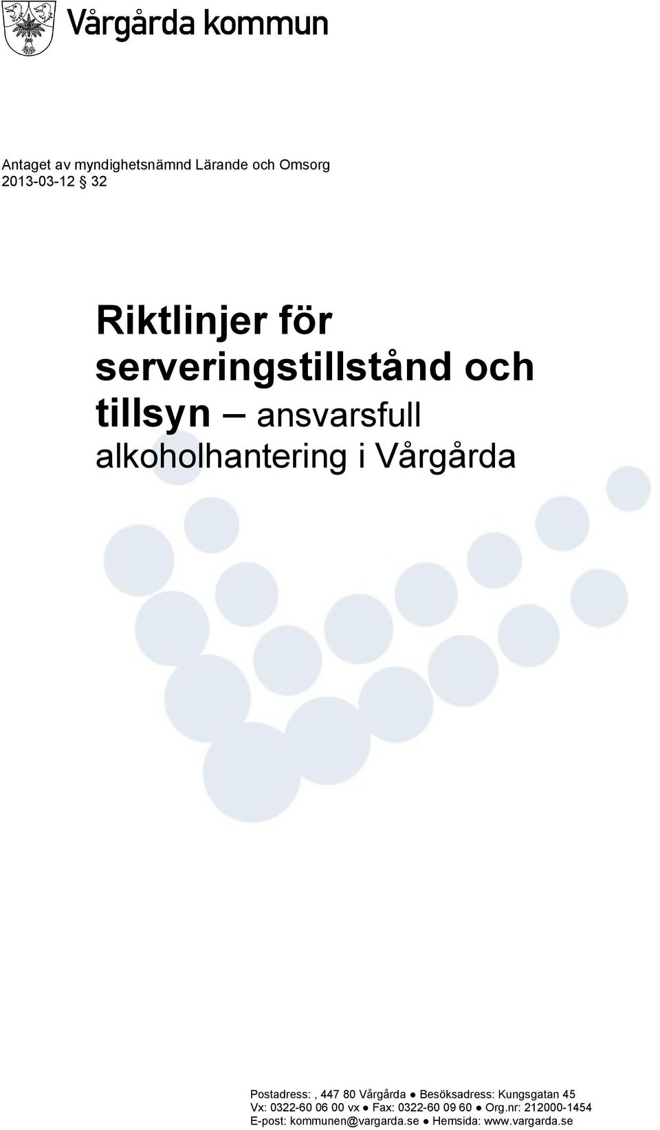 för serveringstillstånd och tillsyn