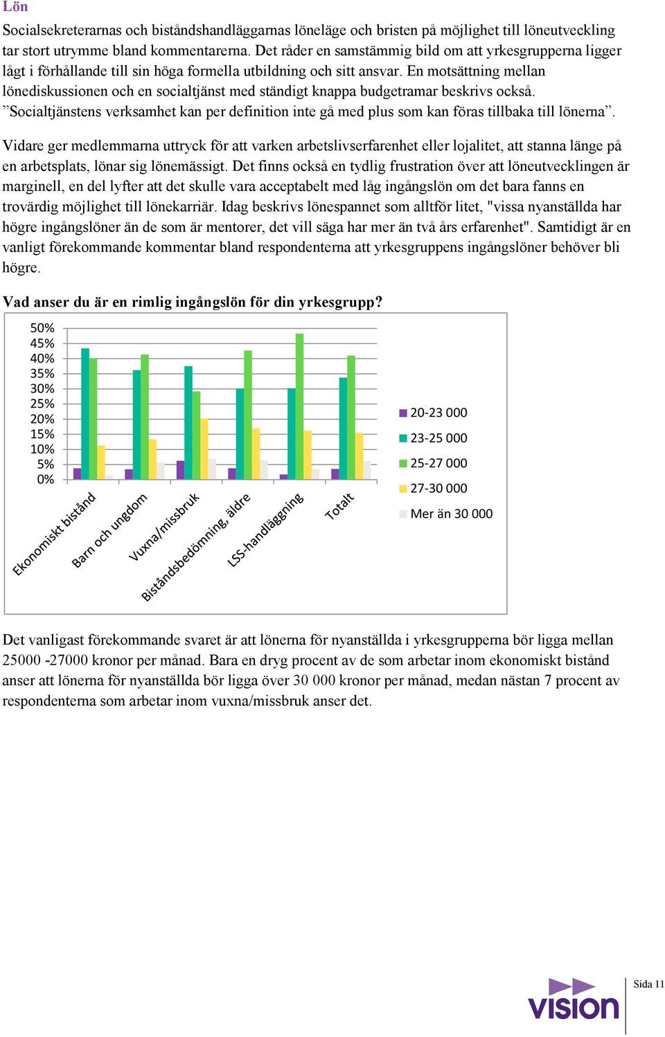 En motsättning mellan lönediskussionen och en socialtjänst med ständigt knappa budgetramar beskrivs också.