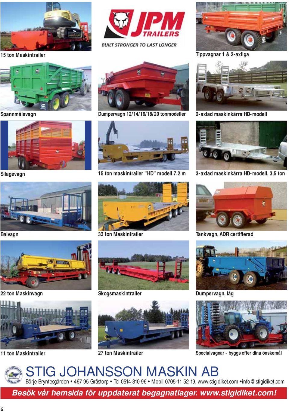 2 m 3-axlad maskinkärra HD-modell, 3,5 ton Balvagn 33 ton Maskintrailer Tankvagn, ADR certifierad 22 ton Maskinvagn Skogsmaskintrailer Dumpervagn, låg