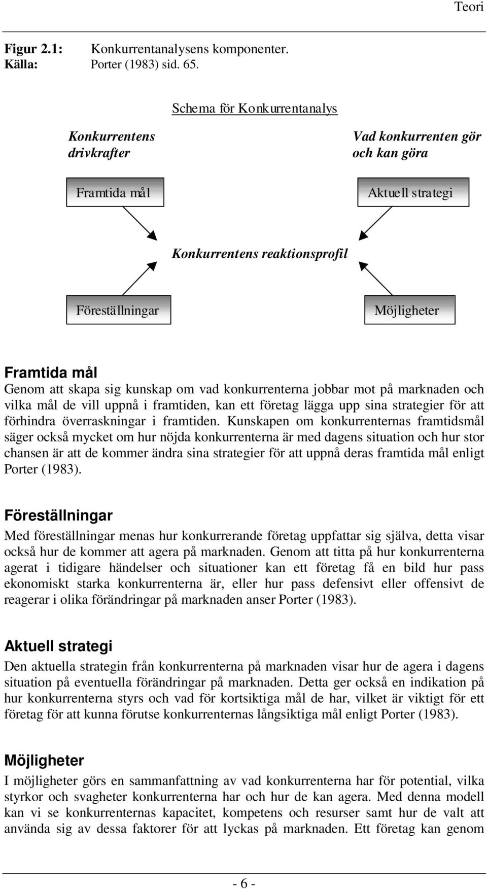 skapa sig kunskap om vad konkurrenterna jobbar mot på marknaden och vilka mål de vill uppnå i framtiden, kan ett företag lägga upp sina strategier för att förhindra överraskningar i framtiden.