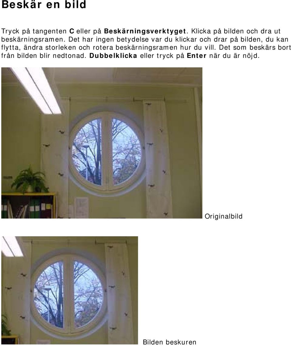 Det har ingen betydelse var du klickar och drar på bilden, du kan flytta, ändra storleken
