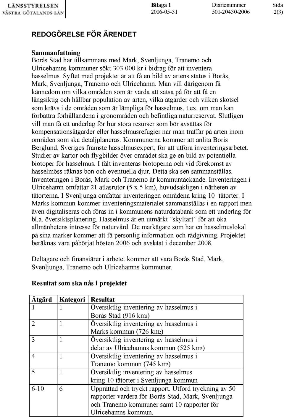 Man vill därigenom få kännedom om vilka områden som är värda att satsa på för att få en långsiktig och hållbar population av arten, vilka åtgärder och vilken skötsel som krävs i de områden som är